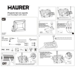 Foco Led Plano Potencia 20 Watt, 1600 Lumenes, Luz blanca 4000ºK Protección IP65, Cuerpo Aluminio, Foco Exteriores / Interiores