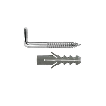 Kit Sanitario Alcayata Con Taco Expansión Ø 10 x 50 mm, Fijación Calentadores / Termos De Agua