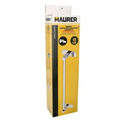 Toallero Barra 40 cm, Color Inox Con Efecto Espejo, Autoadhesivo Resistente, Porta Toallas, Toallero Adhesivo Pared/Mueble
