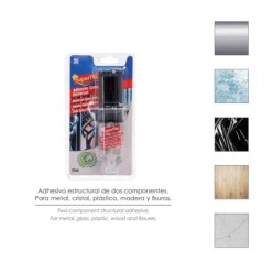 Pegamento Epoxi 2 Componentes (25 Ml,) Pegamento Metal, Cristal, Espejos, Plásticos, Mármol, Embarcaciones, Madera, Piel, Etc