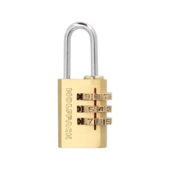 Candado Combinación Laton 22 mm, 3 dígitos