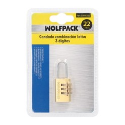Candado Combinación Laton 22 mm, 3 dígitos