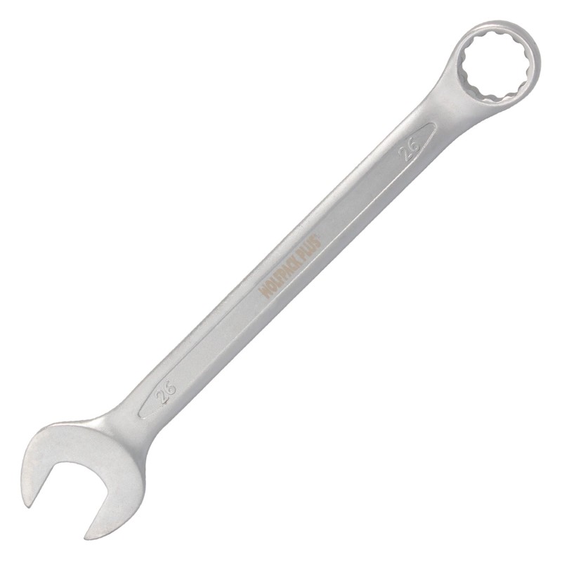 Llave Combinada Plus 26x26 Acero Cromo Vanadio DIN 3113, Llave Doble Boca, Llave Fija, Llave Estrella