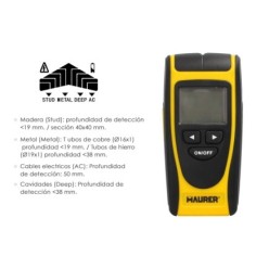 Detector de Materiales en Paredes, Multifuncional Encuentre Metales, Madera, Cables, Tuberias, Pantalla LCD,