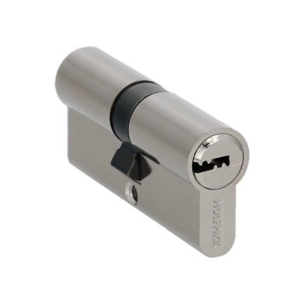 Cilindro Seguridad 35x35 mm, Leva Larga Niquelado Con 5 llaves