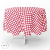 Mantel Hule Redondo Cuadros Rojos Impermeable Antimanchas PVC Ø140 cm, Uso Interior y Exterior al por Mayor | Almacén de Ferrete