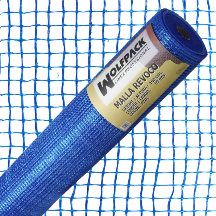 Malla Revoco Azul Rollo 50 mt, x 1 metro, Luces 10x10 mm, al por Mayor | Almacén de Ferretería