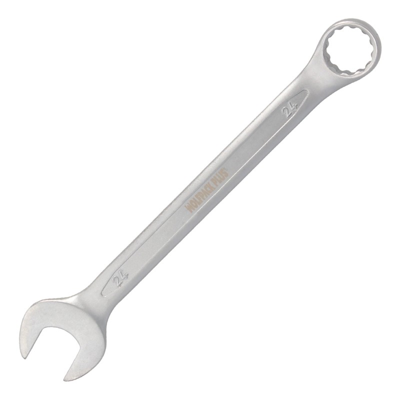 Llave Combinada Plus 24x24 Acero Cromo Vanadio DIN 3113, Llave Doble Boca, Llave Fija, Llave Estrella