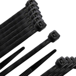 Brida Nylon 100%, Color Negro 7,8 x 540 mm, Bolsa 100 unidades, Abrazadera Plastico, Organizador Cables, Alta Resistencia