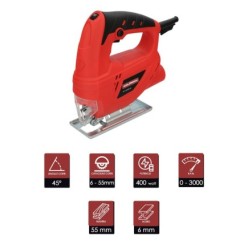 Sierra Vaiven 400 Watt, Sierra de Calar, Profundidad Corte 55 mm, Madera, Inclinable