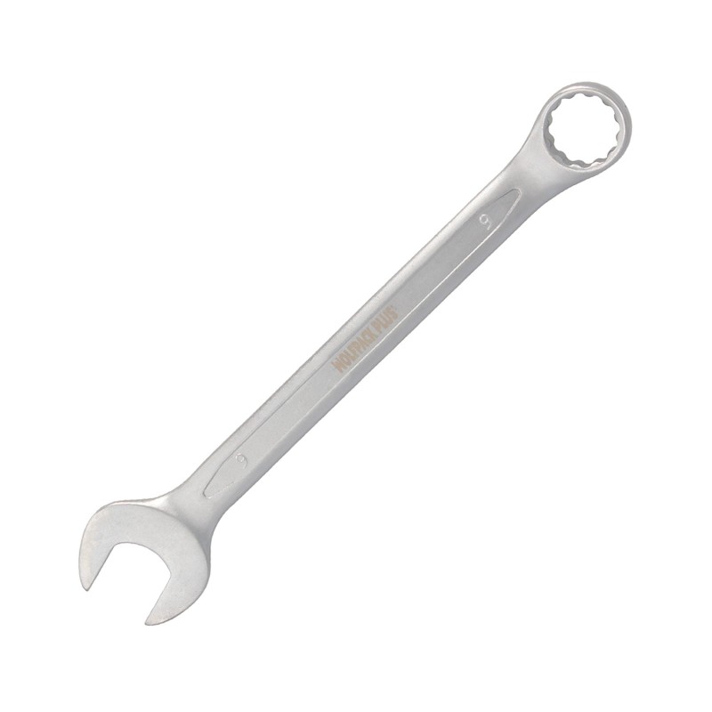 Llave Combinada Plus 9x9 Acero Cromo Vanadio DIN 3113, Llave Doble Boca, Llave Fija, Llave Estrella