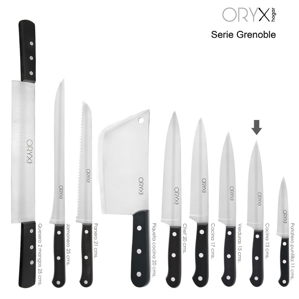 Cuchillo Grenoble Cocina Hoja Acero Inoxidable 13 cm, Negro al por Mayor | Almacén de Ferretería