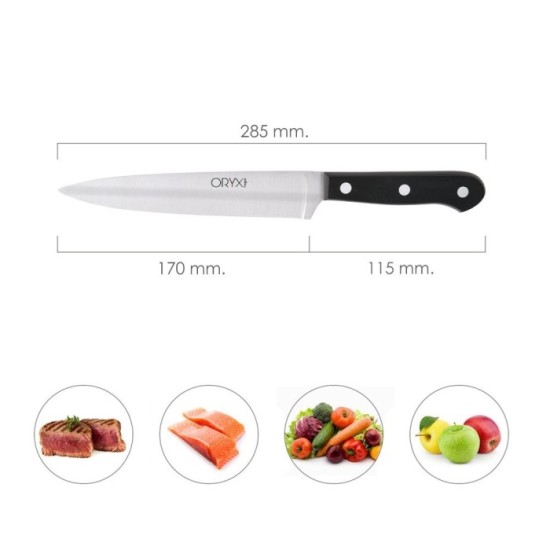 Cuchillo Grenoble Cocina Hoja Acero Inoxidable 17 cm, Negro al por Mayor | Almacén de Ferretería