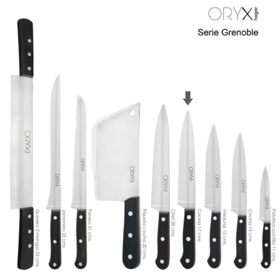 Cuchillo Grenoble Cocina Hoja Acero Inoxidable 17 cm, Negro al por Mayor | Almacén de Ferretería