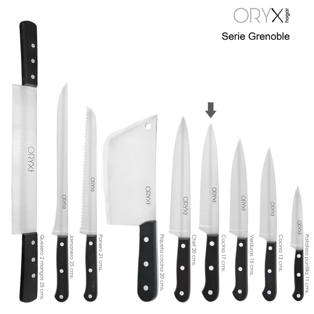 Cuchillo Grenoble Cocina Hoja Acero Inoxidable 17 cm, Negro al por Mayor | Almacén de Ferretería