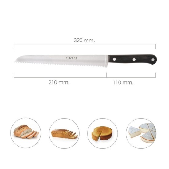 Cuchillo Grenoble Panero Hoja Acero Inoxidable 20 cm, Negro al por Mayor | Almacén de Ferretería