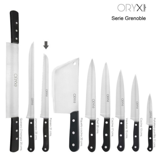 Cuchillo Grenoble Panero Hoja Acero Inoxidable 20 cm, Negro al por Mayor | Almacén de Ferretería