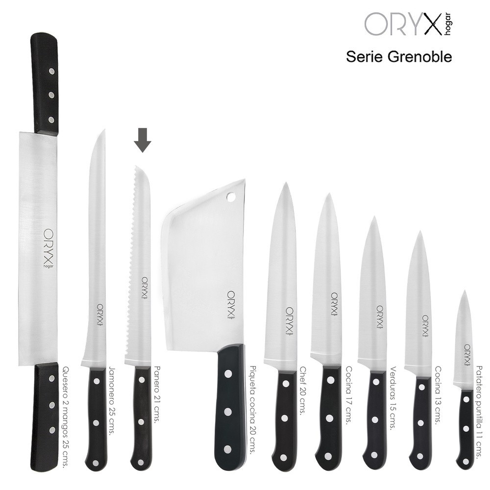 Cuchillo Grenoble Panero Hoja Acero Inoxidable 20 cm, Negro al por Mayor | Almacén de Ferretería
