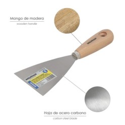 Espatula Mango Madera Hoja Acero 80 mm, Espatula Yeso, Espatula Pintor, Espatula Masillas, Espatula Pladur, etc,