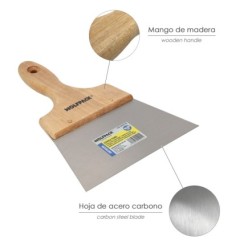 Espatula Techos Mango Madera Hoja Acero 90 x 160 mm, Espatula Yeso, Espatula Pintor, Espatula Masillas, Espatula Pladur, etc,