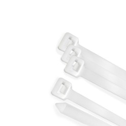 Brida Nylon 100%, Color Blanco / Natural 2,5 x 200 mm, 100 Piezas, Abrazadera Plastico, Organizador Cables, Alta Resistencia