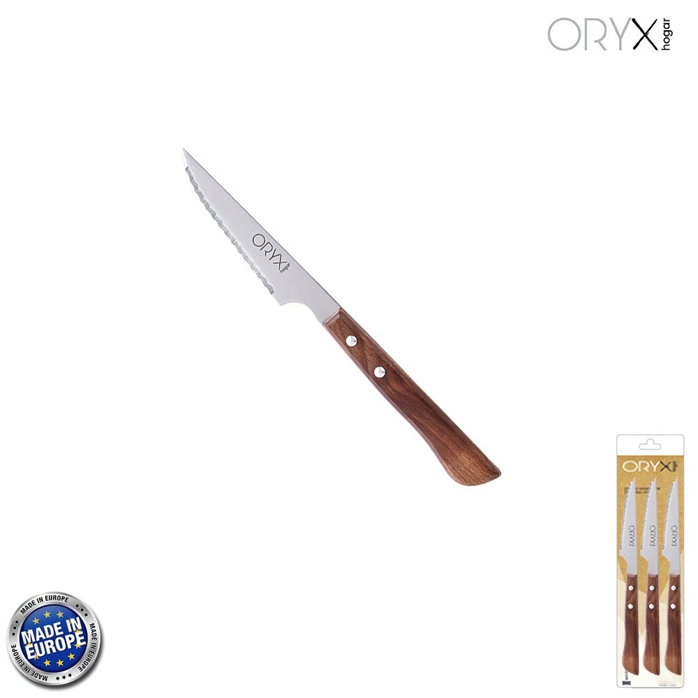 Cuchillo Montana Chuletero Hoja Acero Inoxidable 9 cm, Mango Madera (Blister 3 Piezas) al por Mayor | Almacén de Ferretería