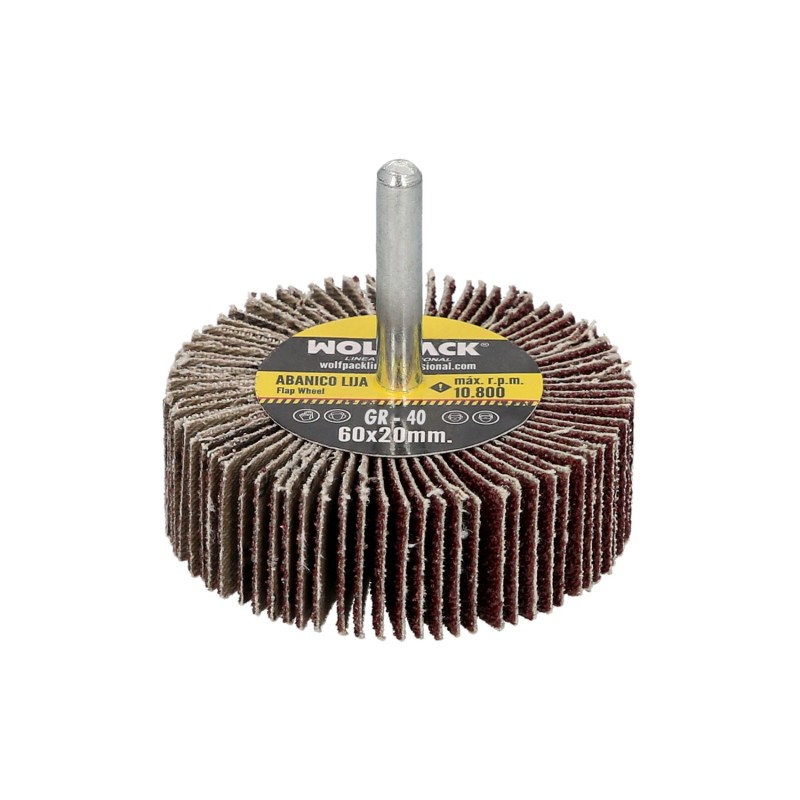 Abanico Lija Grano 40 Medida Ø 60 x 20 mm, Disco Abrasivo Laminas, Ruedas Mil Hojas, Ruedas Abrasivas,Lijado,Desbaste,Pulir