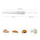 Cuchillo Husky Panero 21 cm, Hoja Acero Inoxidable, Cuchillo Pan , Cuchillo Cortar Pan Mango Ergonomico Blanco al por Mayor | Al