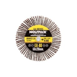 Abanico Lija Grano 80 Medida Ø 60 x 20 mm, Disco Abrasivo Laminas, Ruedas Mil Hojas, Ruedas Abrasivas,Lijado,Desbaste,Pulir