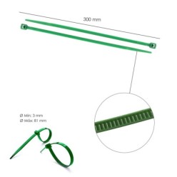 Brida Nylon 100%, Color Verde 4,6 x 300 mm, Bolsa 100 Unidades, Abrazadera Plastico, Organizador Cables, Alta Resistencia