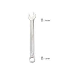 Llave Combinada Plus 14x14 Acero Cromo Vanadio DIN 3113, Llave Doble Boca, Llave Fija, Llave Estrella