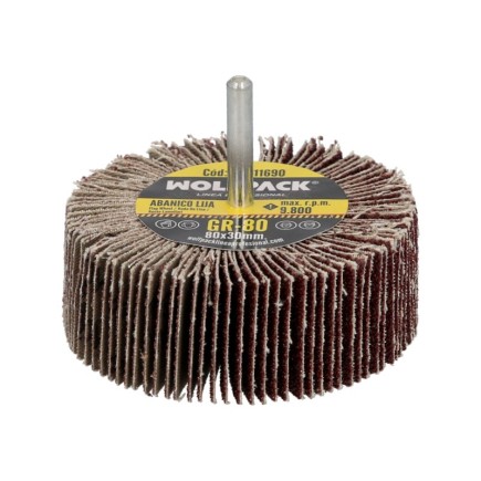 Abanico Lija Grano 80 Medida Ø 80 x 30 mm, Disco Abrasivo Laminas, Ruedas Mil Hojas, Ruedas Abrasivas,Lijado,Desbaste,Pulir