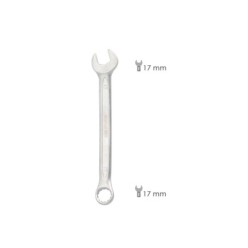 Llave Combinada Plus 17x17 Acero Cromo Vanadio DIN 3113, Llave Doble Boca, Llave Fija, Llave Estrella