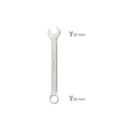 Llave Combinada Plus 20x20 Acero Cromo Vanadio DIN 3113, Llave Doble Boca, Llave Fija, Llave Estrella