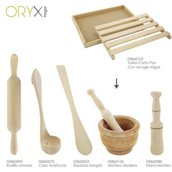 Mortero Madera Cocina Oryx Ø 14 cm al por Mayor | Almacén de Ferretería