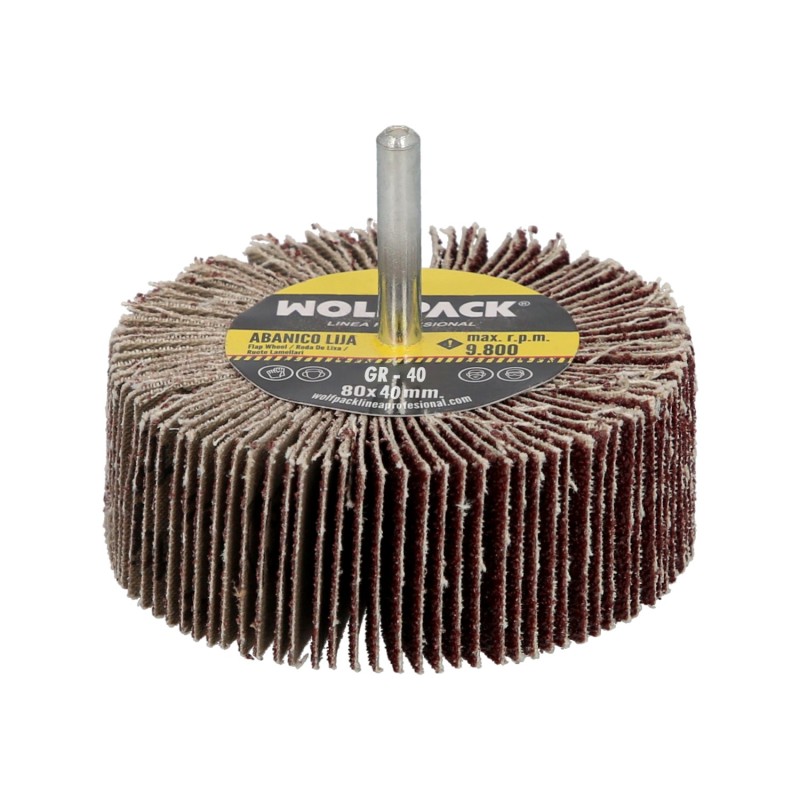 Abanico Lija Grano 40 Medida Ø 80 x 40 mm, Disco Abrasivo Laminas, Ruedas Mil Hojas, Ruedas Abrasivas,Lijado,Desbaste,Pulir