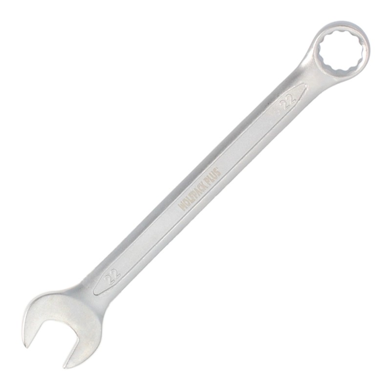 Llave Combinada Plus 22x22 Acero Cromo Vanadio DIN 3113, Llave Doble Boca, Llave Fija, Llave Estrella