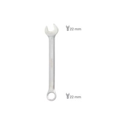 Llave Combinada Plus 22x22 Acero Cromo Vanadio DIN 3113, Llave Doble Boca, Llave Fija, Llave Estrella