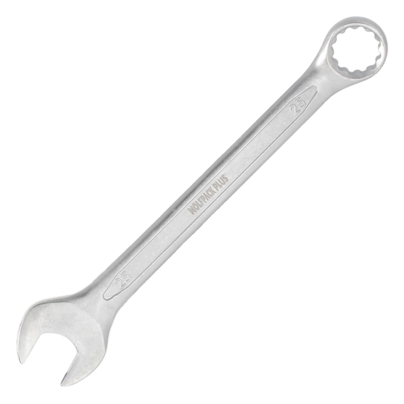 Llave Combinada Plus 25x25 Acero Cromo Vanadio DIN 3113, Llave Doble Boca, Llave Fija, Llave Estrella