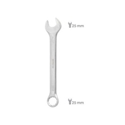 Llave Combinada Plus 25x25 Acero Cromo Vanadio DIN 3113, Llave Doble Boca, Llave Fija, Llave Estrella