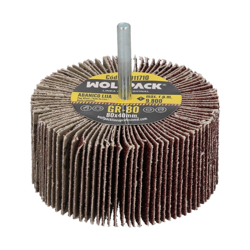 Abanico Lija Grano 80 Medida Ø 80 x 40 mm, Disco Abrasivo Laminas, Ruedas Mil Hojas, Ruedas Abrasivas,Lijado,Desbaste,Pulir