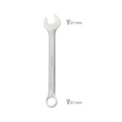 Llave Combinada Plus 27x27 Acero Cromo Vanadio DIN 3113, Llave Doble Boca, Llave Fija, Llave Estrella