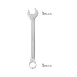 Llave Combinada Plus 28x28 Acero Cromo Vanadio DIN 3113, Llave Doble Boca, Llave Fija, Llave Estrella