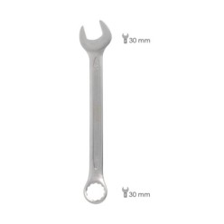 Llave Combinada Plus 30x30 Acero Cromo Vanadio DIN 3113, Llave Doble Boca, Llave Fija, Llave Estrella