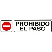 Rotulo Adhesivo 250x63 mm, Prohibido El Paso