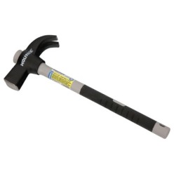 Martillo Uña Mango Fibra Vidrio Mango Fibra Vidrio Con Empuñadura Antideslizante, 600 Gramos 33 cm,