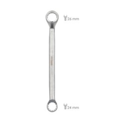 Llave Estrella Acodada Plus Acero Cromo Vanadio 24x26 DIN 838, Llave Doble Boca Acodada, Llave Fija Estrella Acodada