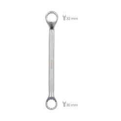 Llave Estrella Acodada Plus Acero Cromo Vanadio 30x32 DIN 838, Llave Doble Boca Acodada, Llave Fija Estrella Acodada