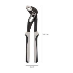Tenazas Apertura Múltiple Negra Plus 250 mm, mangos Engomados DIN 8976, Pico De Loro, Alicates Extensibles, Tenazas Fontanero