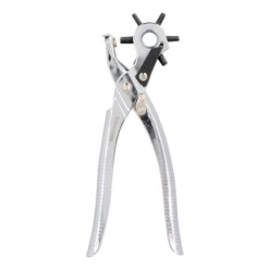 Sacabocados Estrella Profesional 225 mm, Agujeros de Ø 2,5 a 5 mm, Alicates Agujeros, Perforador Cuero, Alicates Cinturones,